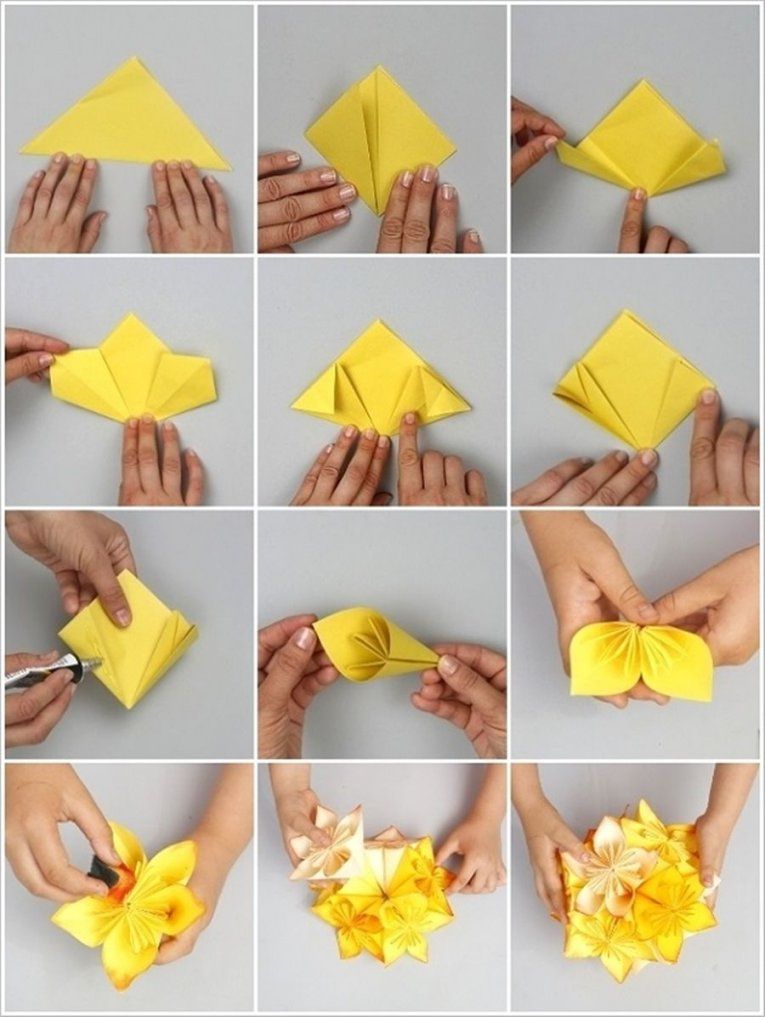 53 Anleitungen Für Origami Blume  So Werden Sie Einzigartige Blumen von Einfache Blumen Falten Anleitung Bild