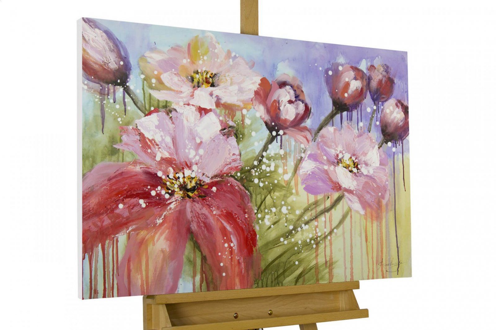 Acrylbild Blüten Blumenwiese Gemälde Kaufen  Kunstloft von Handgemalte Bilder Auf Leinwand Photo