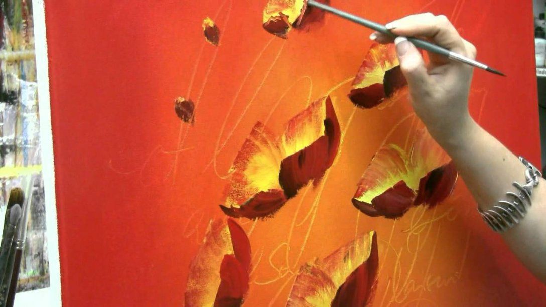 Acrylmalen Malen Lernen Anleitung Zur Mohnblume Acrylic Painting von Acrylbilder Für Anfänger Anleitung Bild