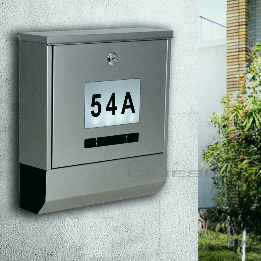 Edelstahl Briefkasten Mit Hausnummer | Haus Design Ideen