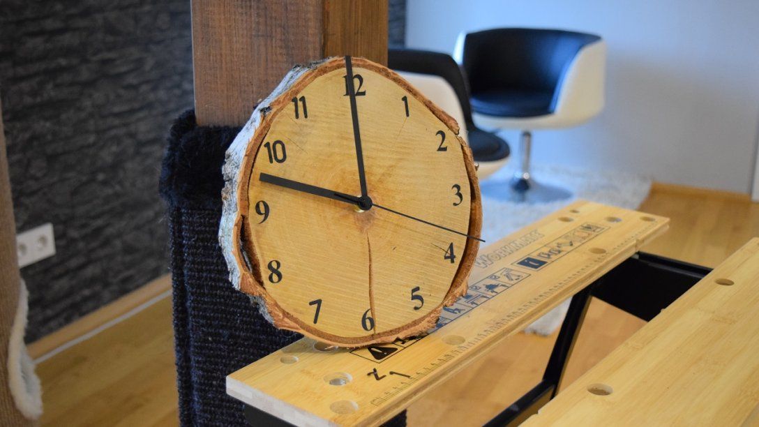 Diy Wood Clock  Uhr Selber Bauen  Eine Wanduhr Aus Holz Selber von Wanduhr Aus Holz Selber Bauen Bild