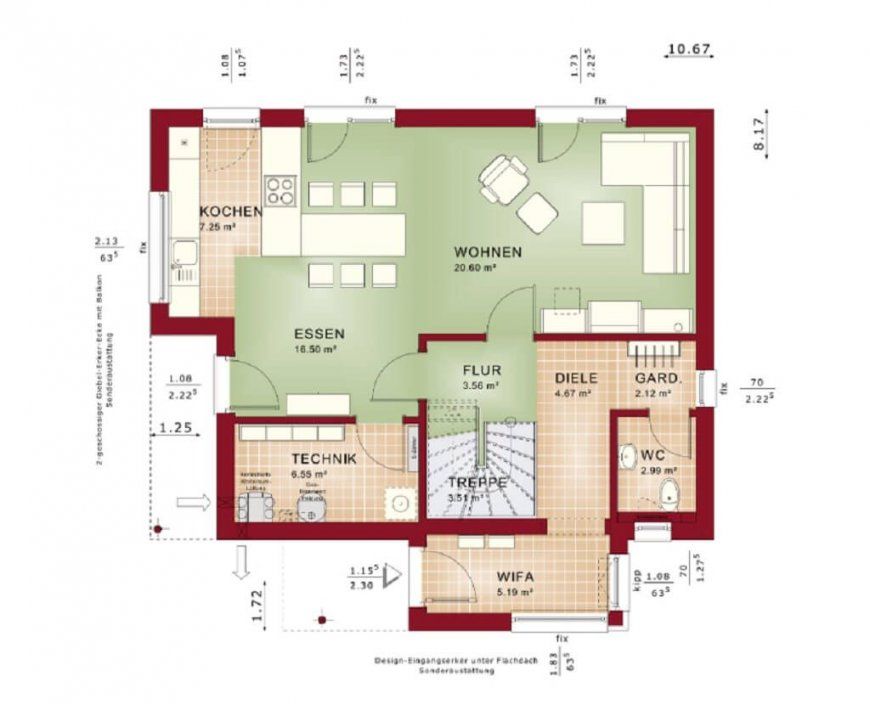 Einfamilienhaus Mit Satteldach Edition 1 V6 Bien Zenker  Grundriss von Bien Zenker Edition 1 Bild