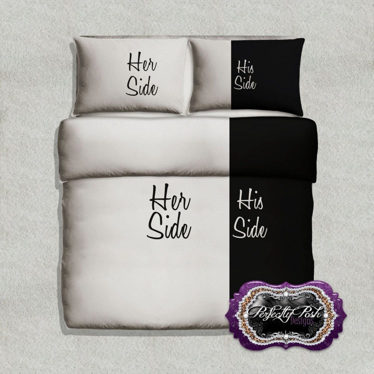 His Side And Her Side Bedding Custom Design And Personalized von Bettwäsche Her Side His Side Photo