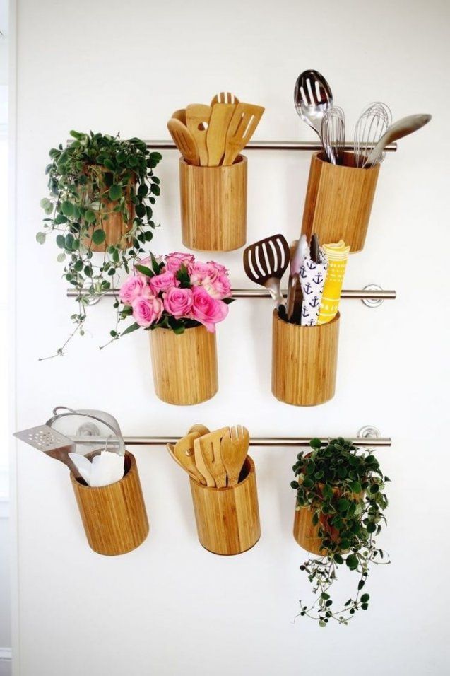 Küchenutensilienhalter Aus Bambusköcher Mit Unterschiedlichem von Kuchen Dekoration Selber Machen Photo