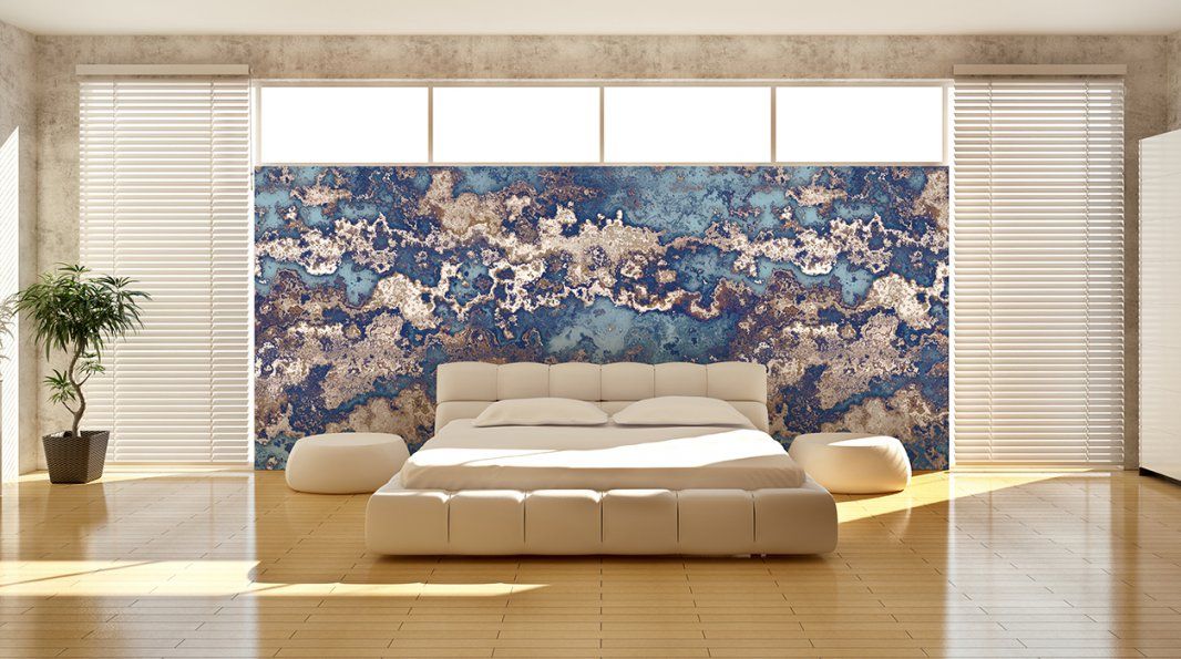 Schlafzimmer Turkis Braun Mit Wohnzimmer In Braun Und Turkis Die von Wandgestaltung Mit Tapeten Wohnzimmer Bild