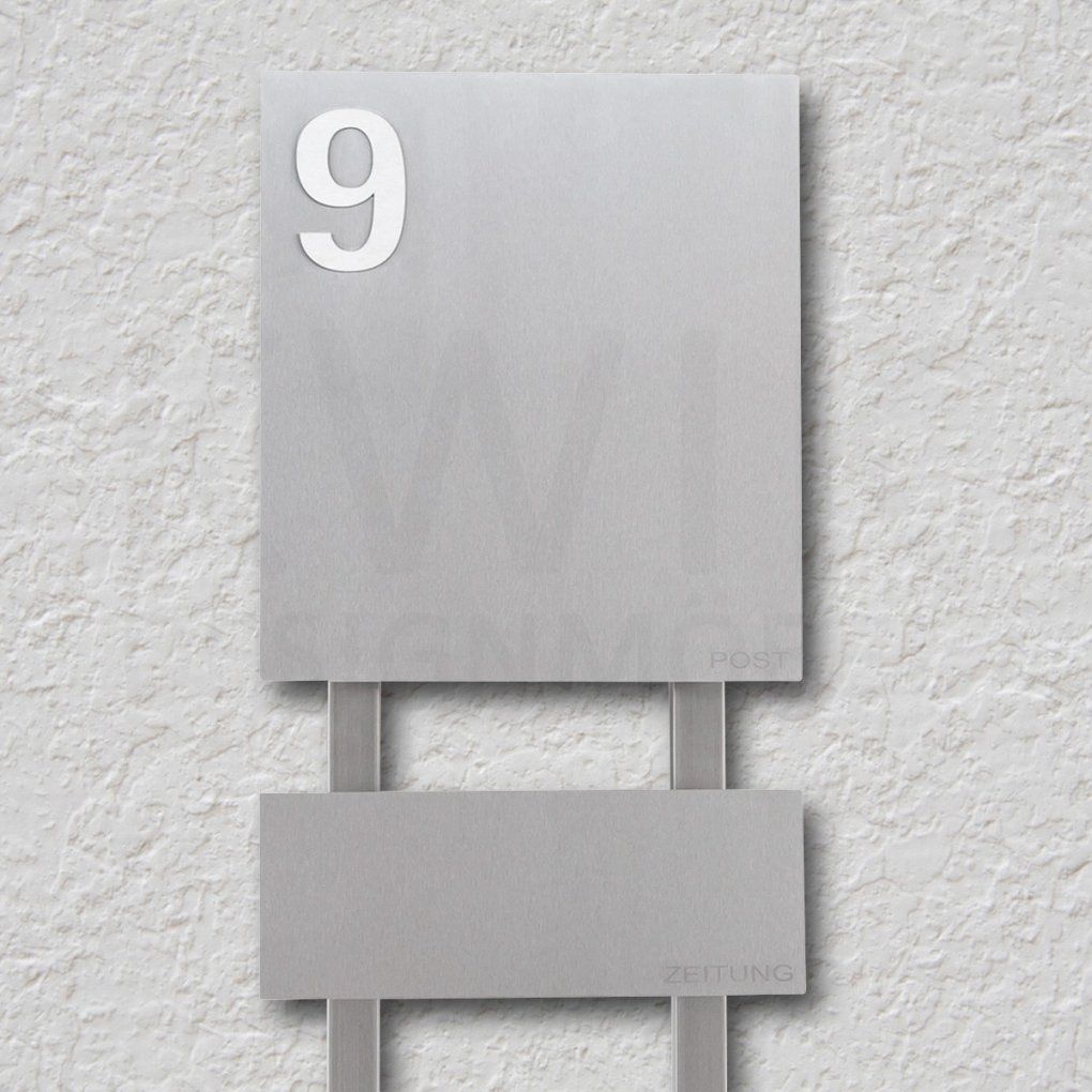 Standbriefkasten  Wandbriefkasten Siljan Plus • Kwik Designmöbel von Edelstahl Briefkasten Mit Hausnummer Bild