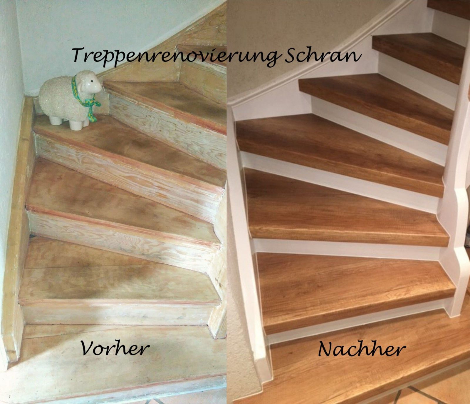 Treppenrenovierung Mit Laminatstufen Stufendekor Eiche Vintage von Holztreppe Streichen Ohne Abschleifen Bild