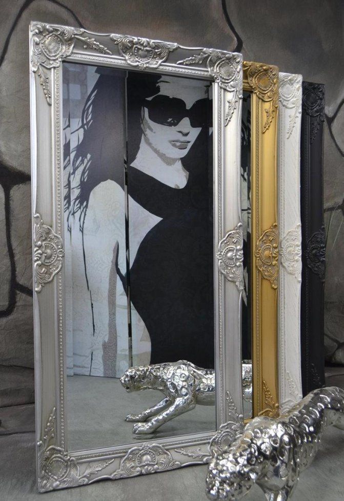 Wandspiegel Spiegel Barock Antik Modern Weiß Silber Gold Schwarz 100 von Barock Spiegel Silber Groß Bild