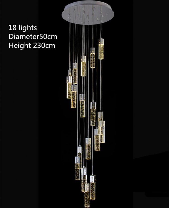 1435M Modern Led Stairwell Chandeliers Crystal Stair Lighting von Modern Chandelier For High Ceiling Bild
