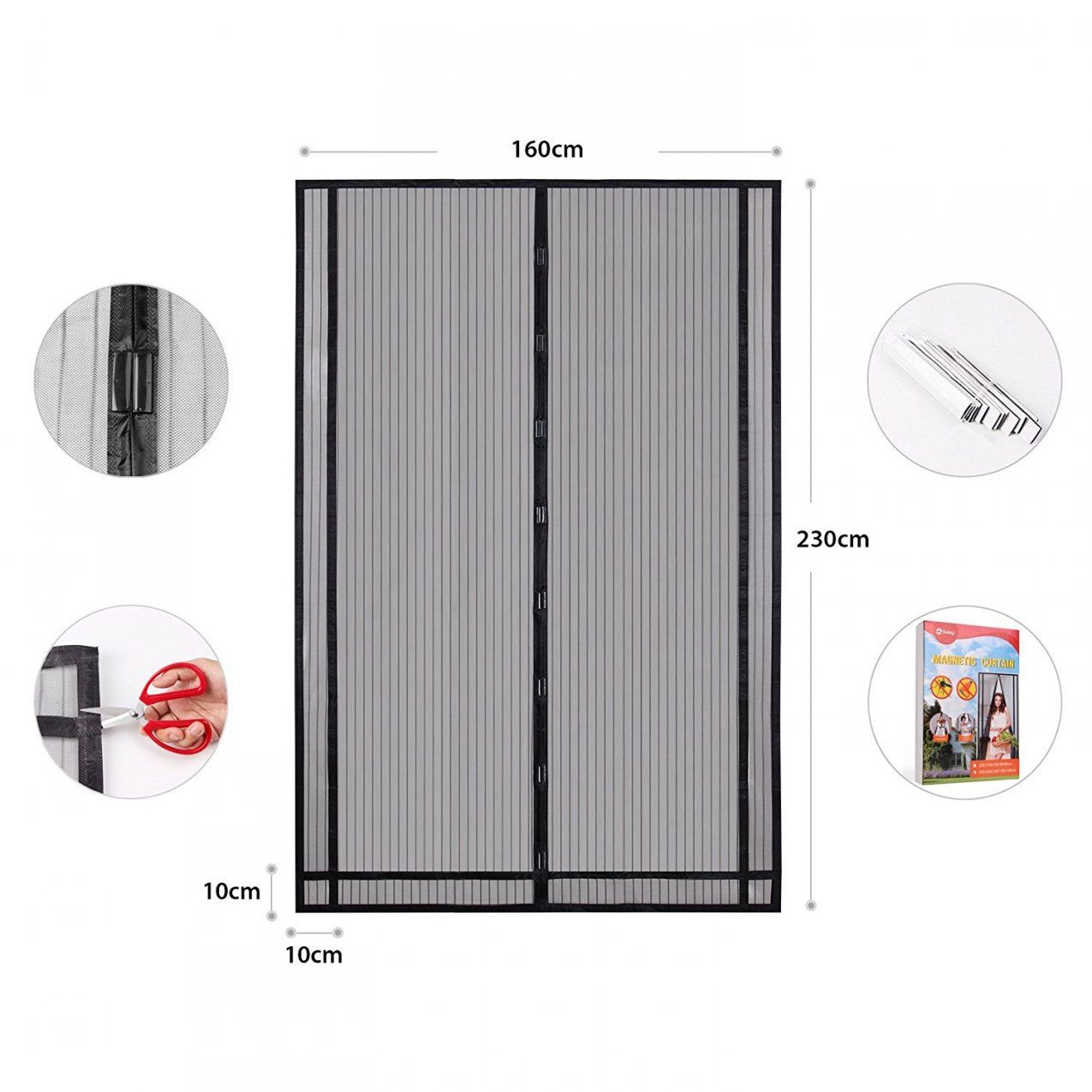 230*160Cm Insektenschutz Vorhang Türen Magnet Magnetvorhang Netz von Insektenschutzvorhang Für Türen Mit Magnet Photo