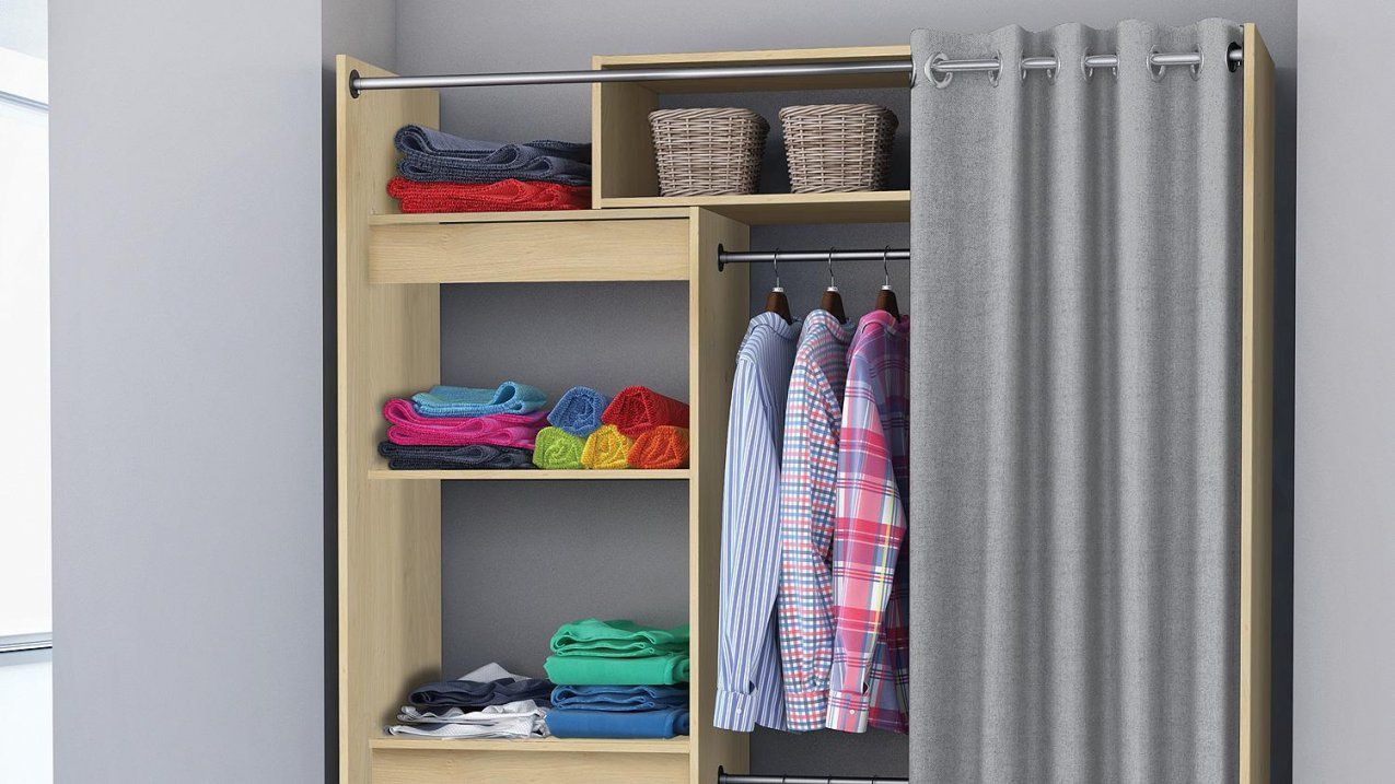 Bescheiden Kleiderschrank Mit Vorhang Am Besten Selber Bauen Offener von Kleiderschrank Mit Vorhang Statt Türen Photo