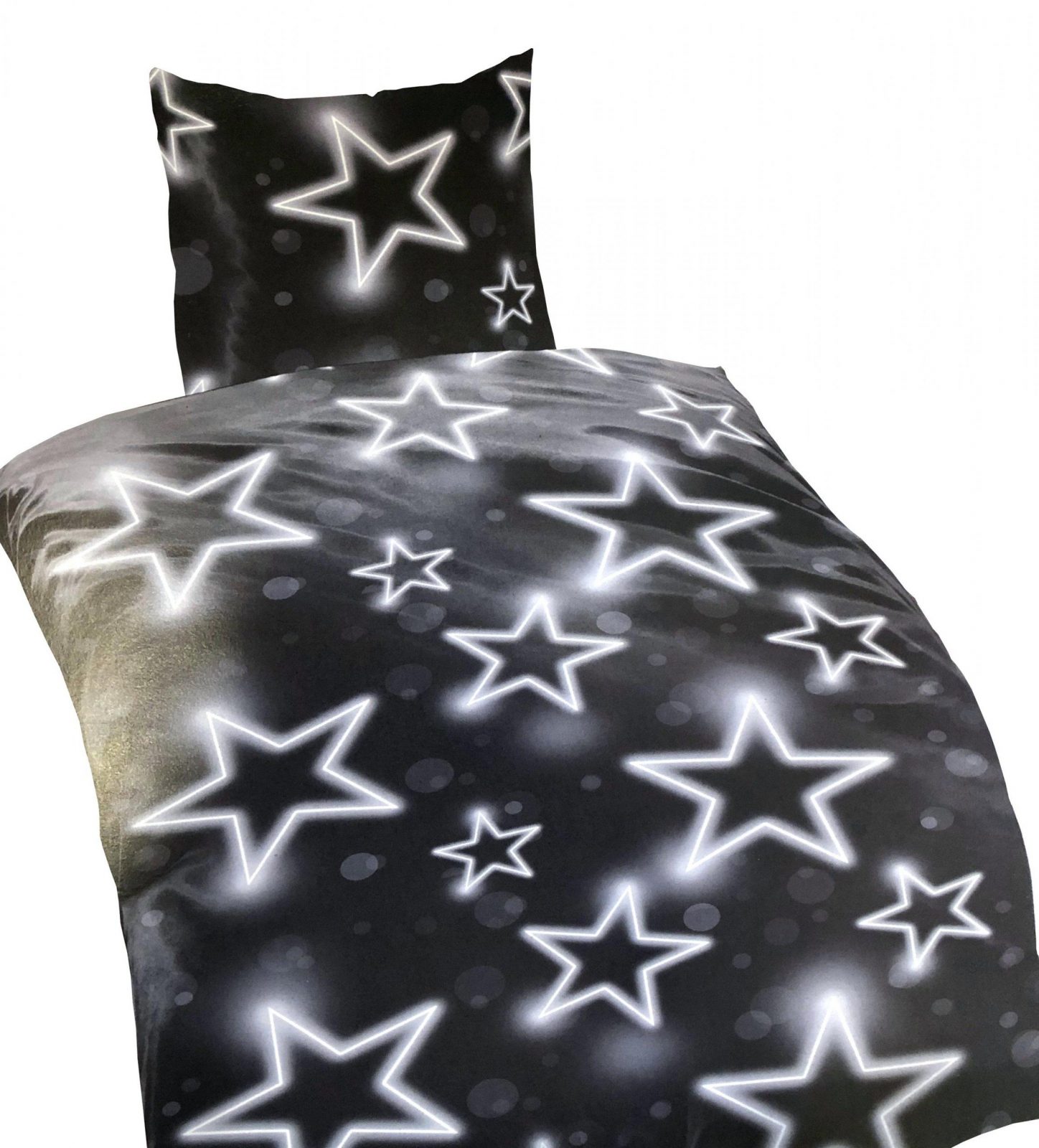 Bettwasche Microfaser 135×200 Cm Sterne Schwarz Anthrazit Mit von Qvc Bettwäsche Badizio Spannbettlaken Photo