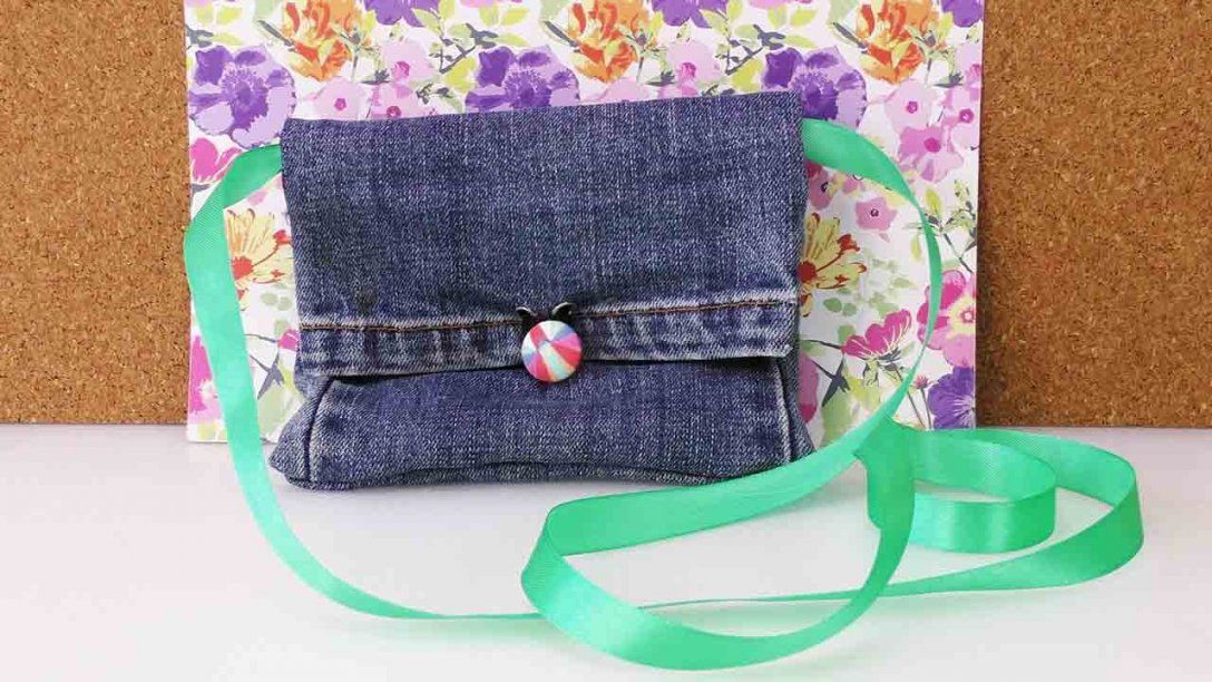 Diy Recycling Jeans  Bag Tasche Portemonnaie Aus Alter Jeanshose von Recycling Ideen Selber Machen Bild