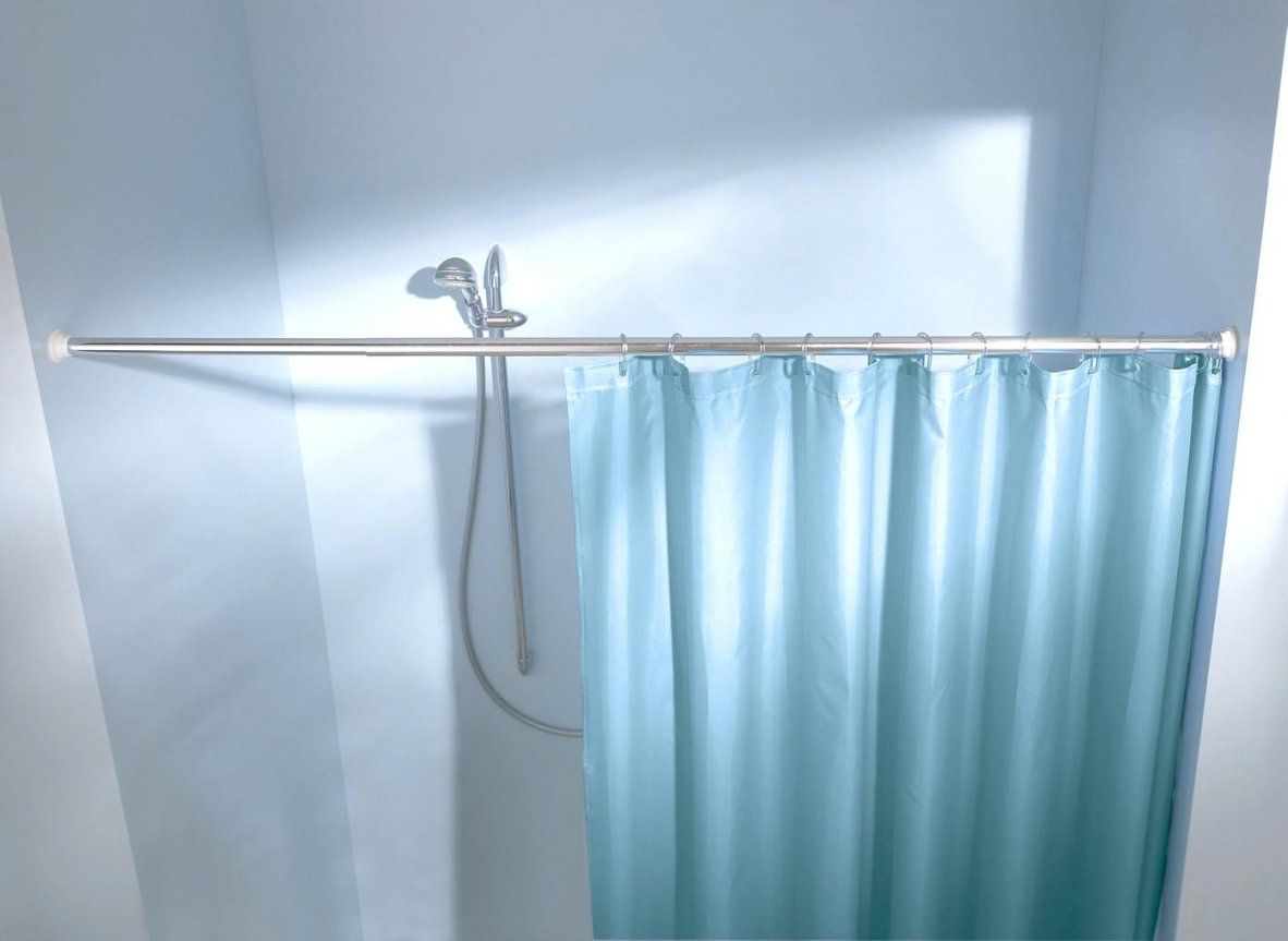 Duschvorhangstange Eck Top Federstange Ohne Bohren Kleine Wolke 130 von Duschvorhang Für Badewanne Ohne Bohren Bild