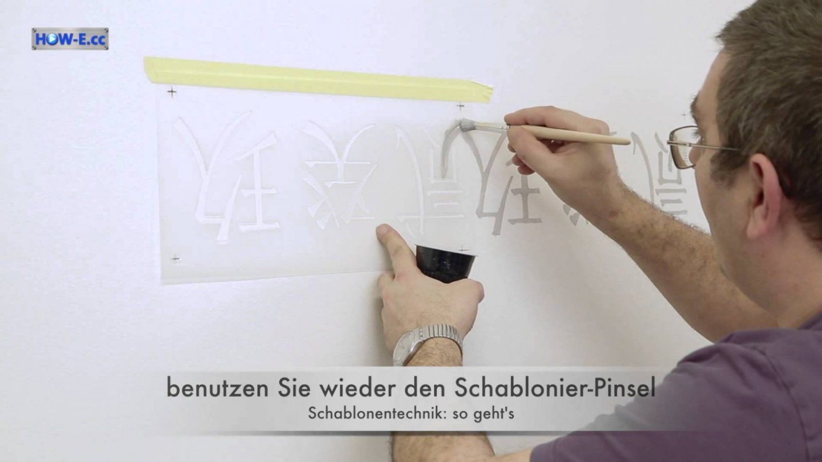 Effektmalen Schablonentechnik  So Geht's Teil3  Youtube von Wandtattoo Selber Malen Vorlagen Bild