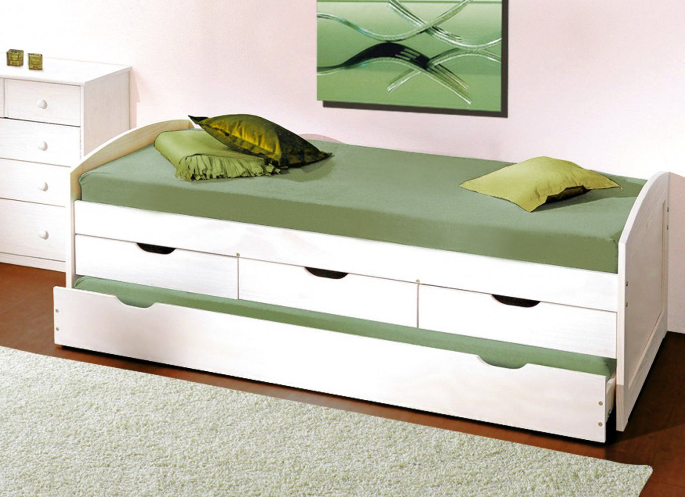 Einzelbett Mit Unterbett Weiß  Daredevz von Ikea Bett Mit Kasten Photo