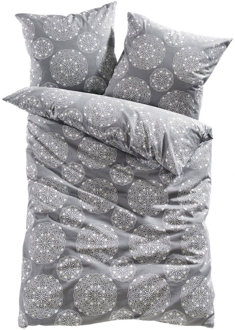 Enya&quot; Die Stilvolle Bettwäsche Mit Ornamentdesign  Anthrazit von Bonprix Biber Bettwäsche Bild