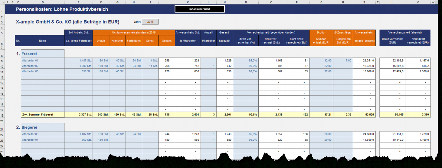 Excel Stundenverrechnungssatz  Vorlage Für Die Kalkulation Eines von Hausbau Kosten Kalkulieren Excel Bild