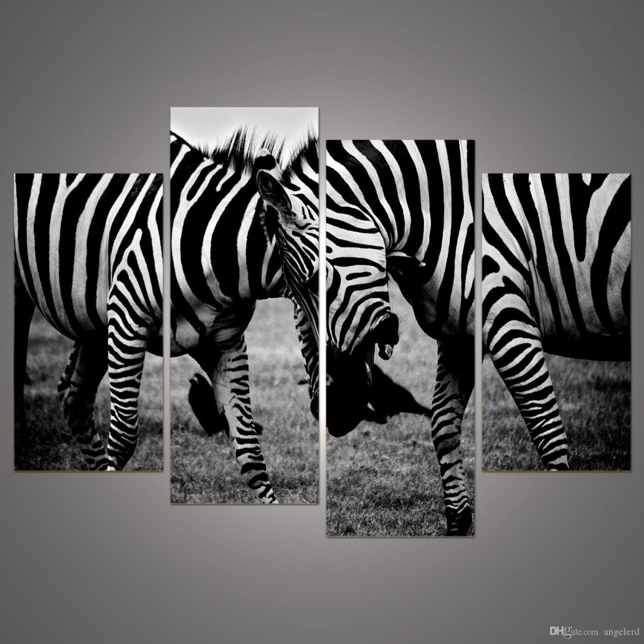 Großhandel 4 Panel Kein Rahmen Canvas Nur Zebra Tier Leinwand von Zebra Bilder Auf Leinwand Photo