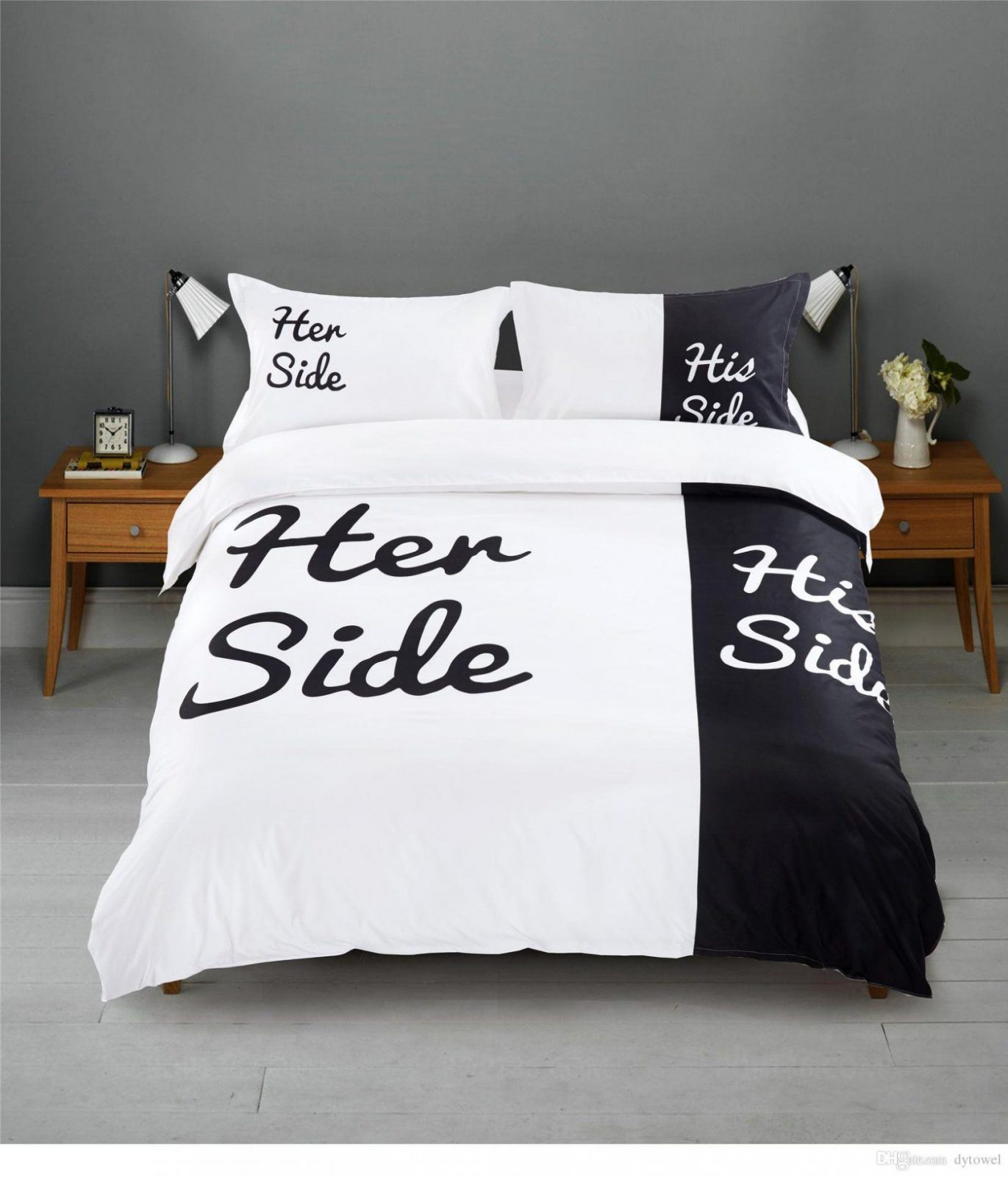 Her Side His Side Couples Bedding Sets Duvet Cover Bed Sheet With von Partner Bettwäsche His Side Her Side Bild