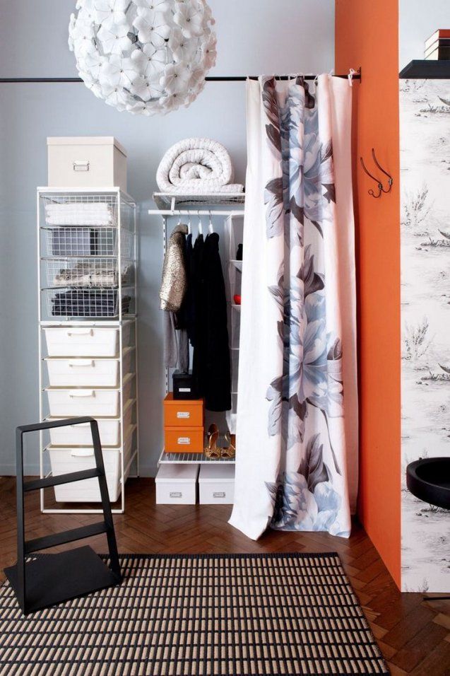 Ideen Für Offenen Kleiderschrank Im Schlafzimmer von Schrank Vorhang Statt Tür Photo
