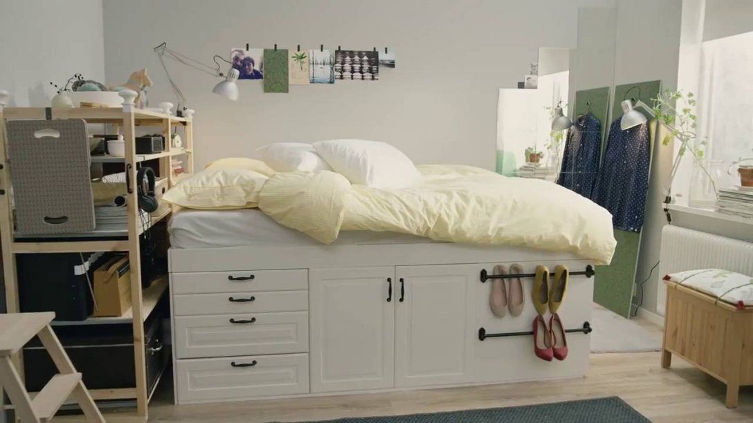 Ikea Quadratmeterchallenge Winziges Schlafzimmer Für Zwei  Youtube von Ikea Kleine Räume Schlafzimmer Photo