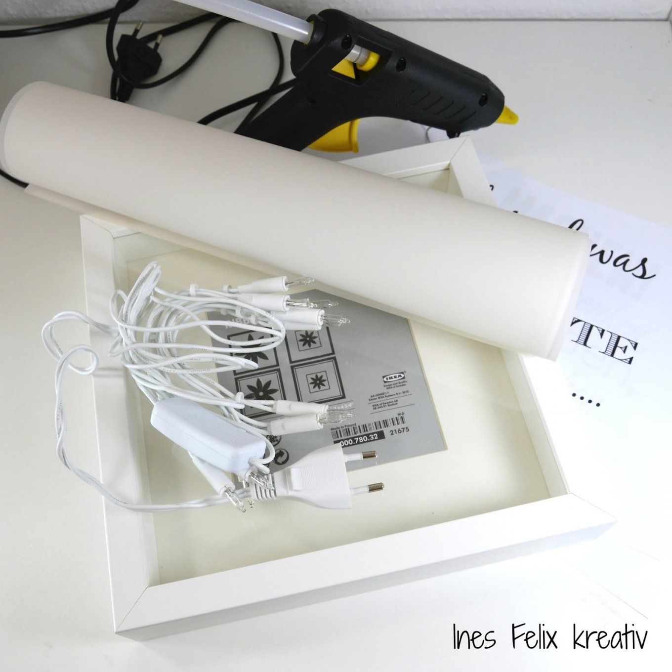 Ines Felix  Kreatives Zum Nachmachen Beleuchteter Ikearahmen Mit von Ikea Bilderrahmen Ribba Aufhängen Photo