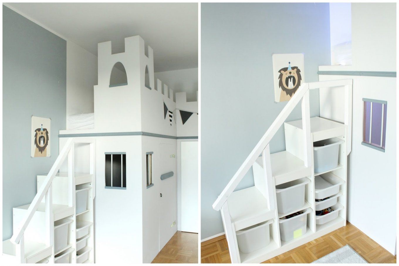 Kleines Freudenhaus Ein Neues Ritterzimmer Für Little L Mit Einem von Hochbett Mit Treppe Selber Bauen Bild