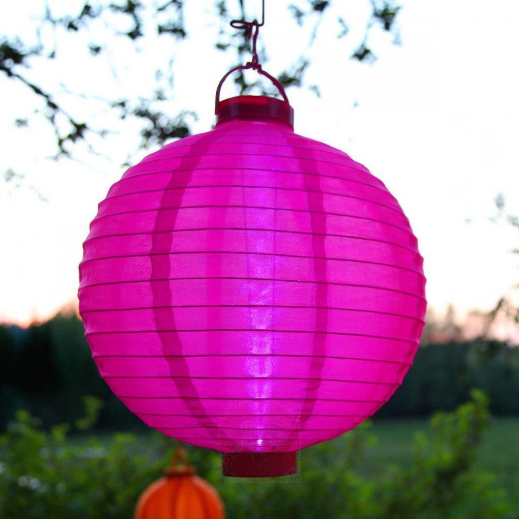 Ledsolarlampion Jerrit In Strahlendem Pink  Lampenweltat von Solar Lampions Für Den Garten Bild