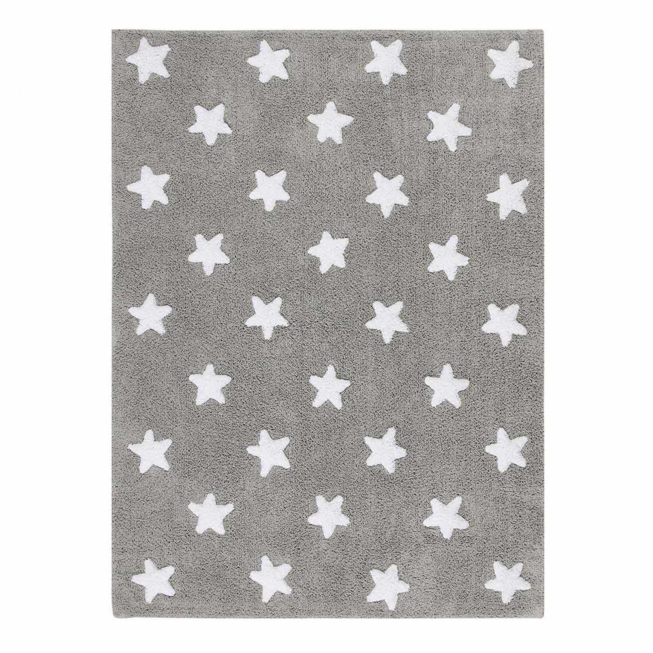 Lorena Canals Kinderteppich Dunkelgrau Sterne Weiß  Engel&amp;bengel von Teppich Mit Sternen Grau Photo