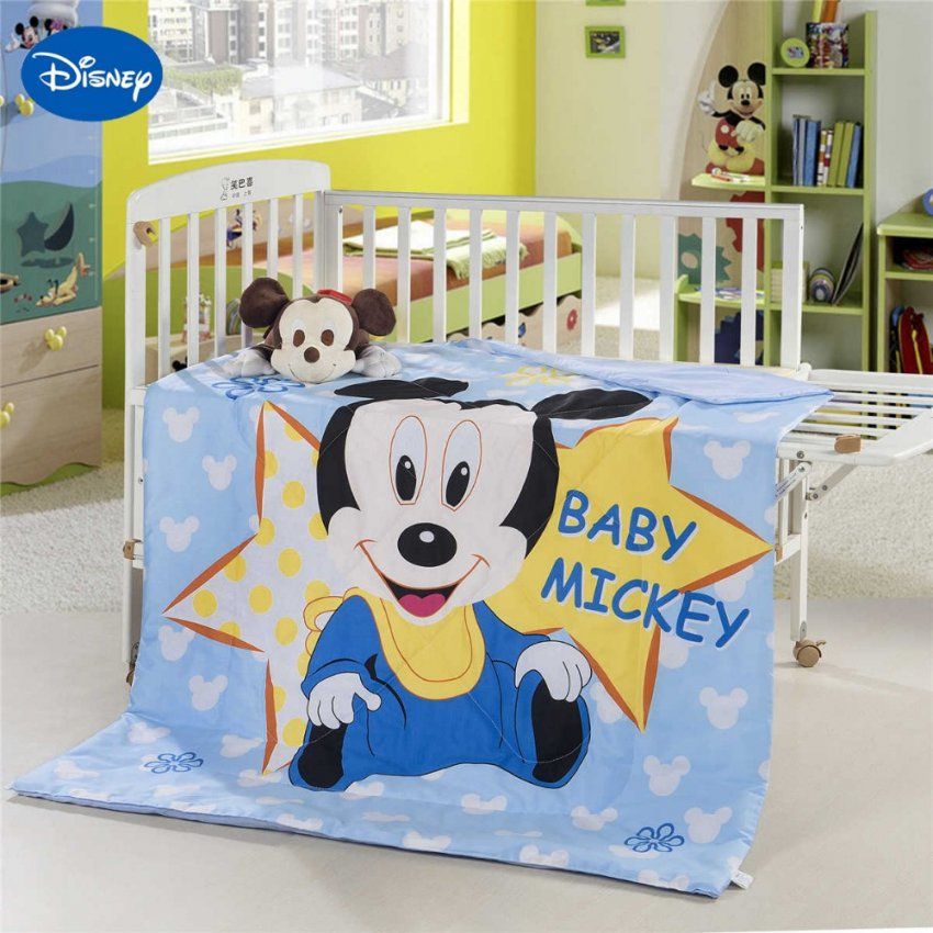 Mickey Mouse Krippe Bettwaesche Set Fuer Baby  Dibinekadar Decoration von Baby Bettwäsche Mickey Mouse Photo