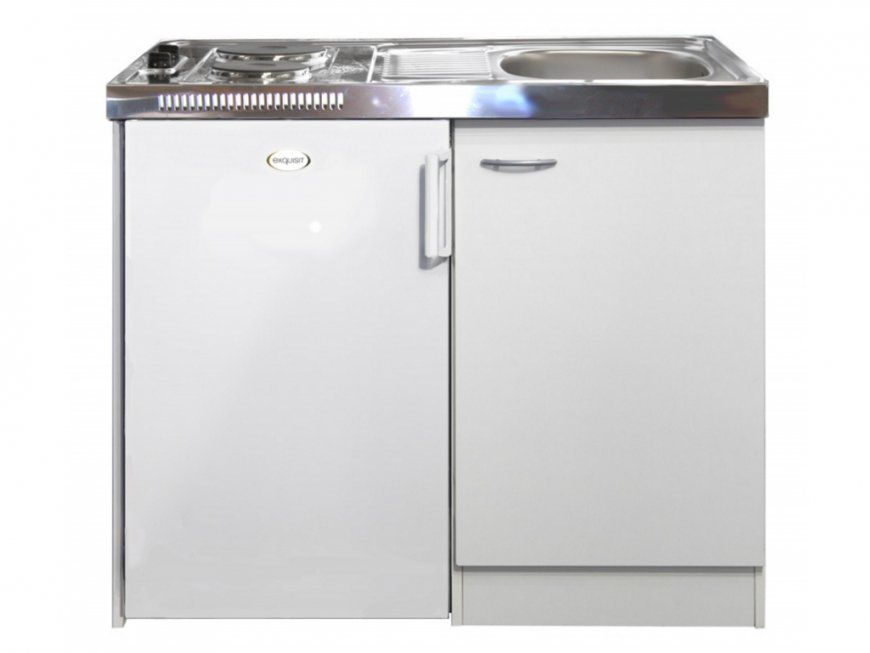 Pantry Küche Weiß 100Cm Miniküche Mit Kühlschrank Kochfeld &amp; Spüle von Pantryküche 100 Cm Mit Kühlschrank Bild