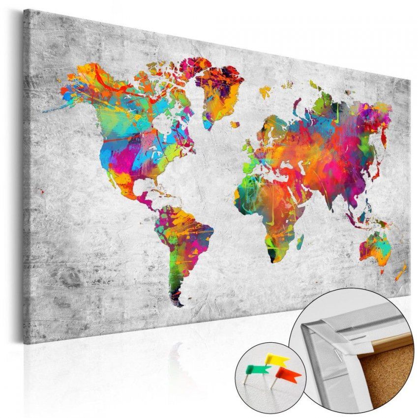 Pinnwand Colours Of Modernity [Cork Map]  Weltkarte Pinnwand von Weltkarte Pinnwand Selber Machen Bild