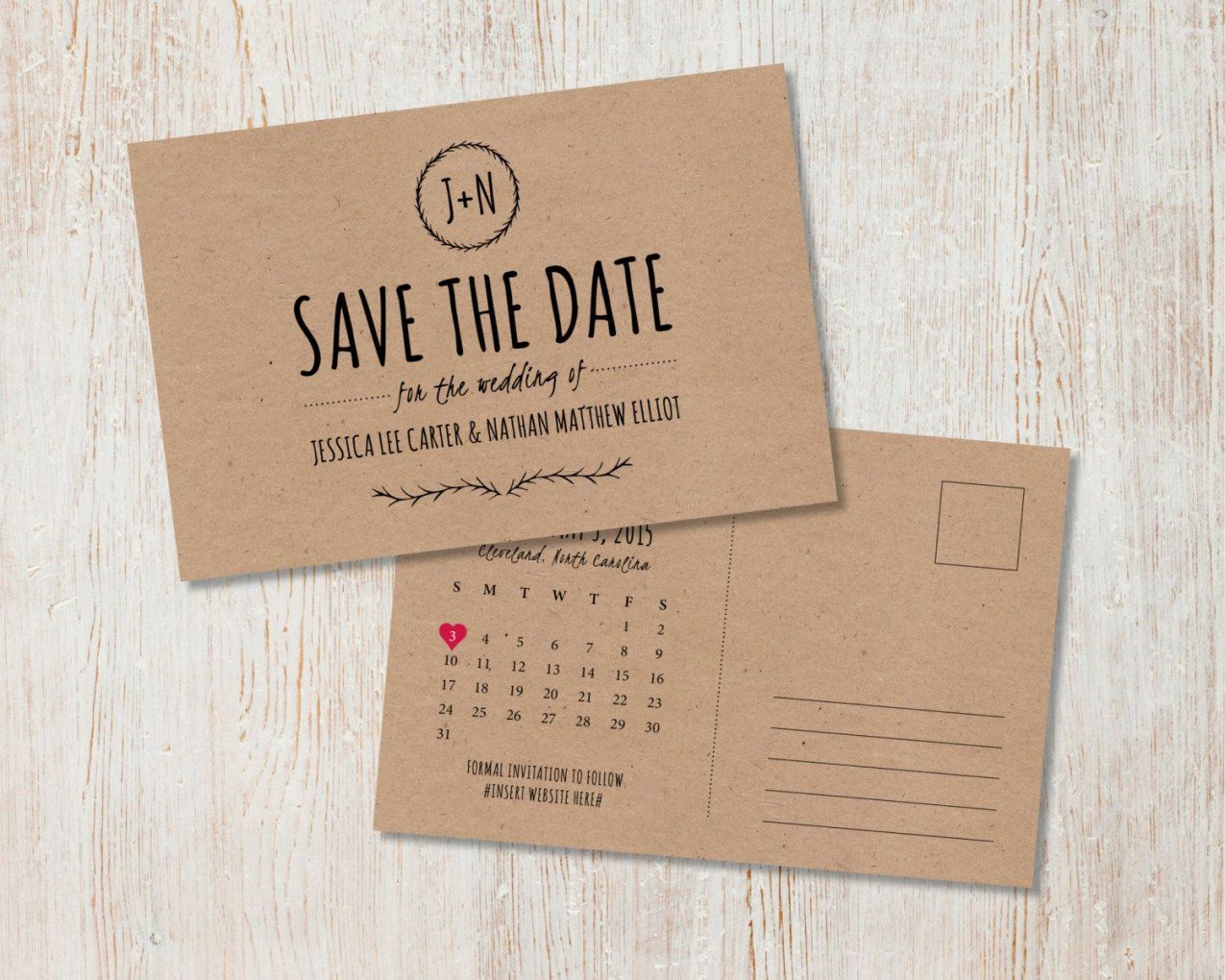 Rustic Wedding Save The Date Kraft Save The Date Rustic Save The von Save The Date Karten Basteln Photo