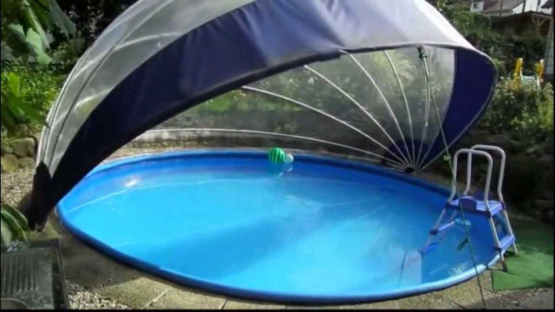 Schwimmbad Schwimmbecken Überdachung Für Rundpool  Tropiko  Youtube von Aufblasbare Poolabdeckung Selber Bauen Bild