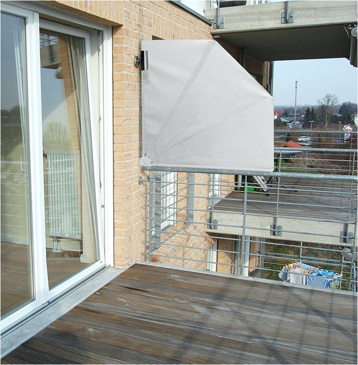 Sichtschutz Plexiglas Neu Windschutz Terrasse Holz Selber Bauen Farbig von Balkon Aus Holz Selber Bauen Bild