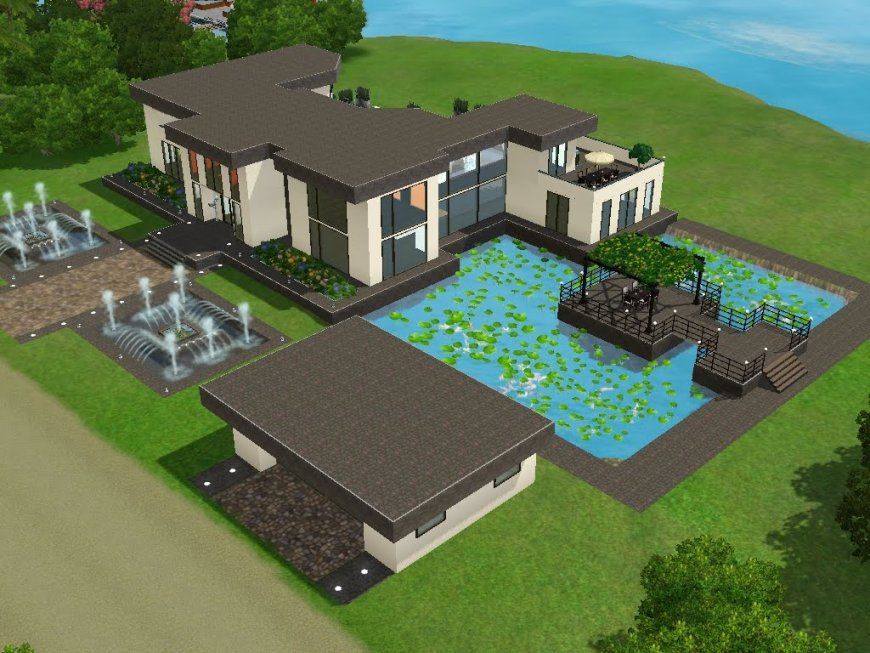 Sims 3  Haus Bauen  Let's Build  Großes Modernes Haus Mit Pool von Sims Häuser Zum Nachbauen Bild
