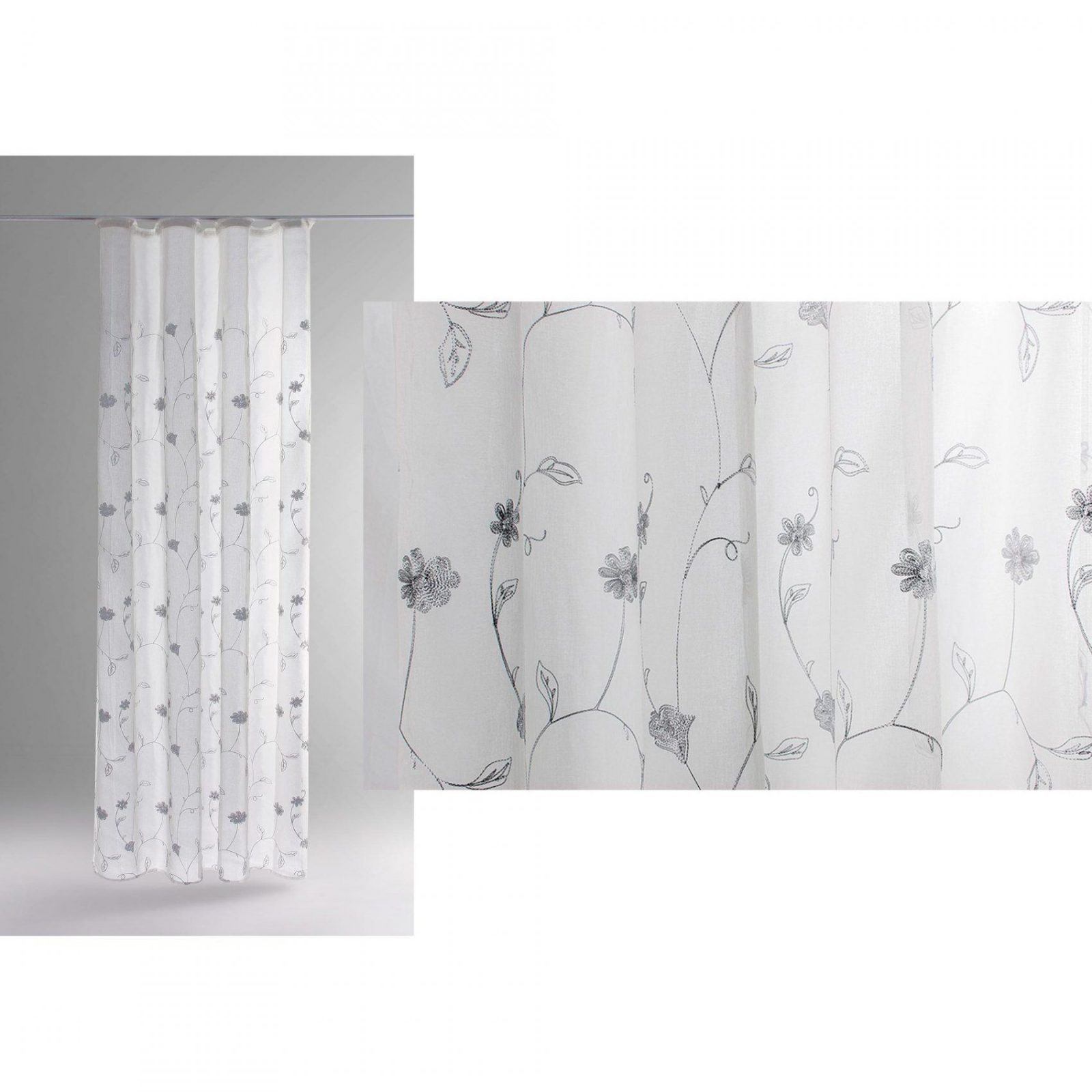 Transparente Vorhänge Mit Kräuselband  Lilashouse von Gardine Weiß Transparent Kräuselband Photo