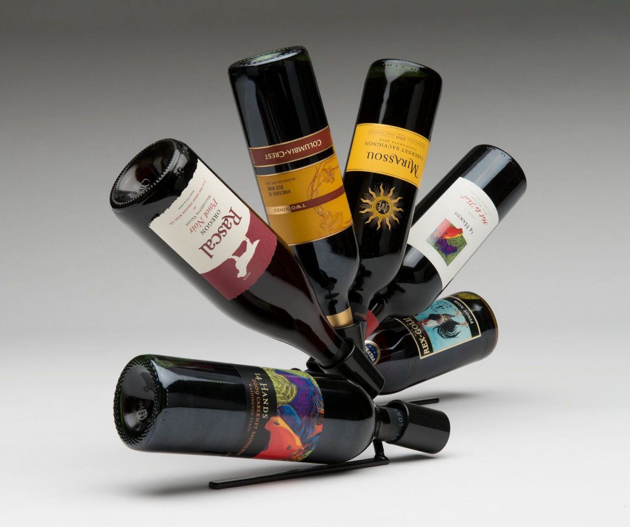 Wine Bottle Display Rack  Sculptural Tabletop Wine Bottle Holder von Unique Wine Bottle Holders Bild